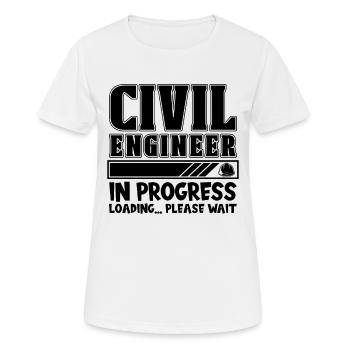 Ingénieur civil en cours Chargement Aime les ingénieurs - T-shirt respirant Femme - blanc - Devant - AI Model Female 172 dark (172cm)