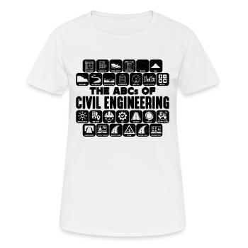 L’ABC des ingénieurs en génie civil - T-shirt respirant Femme - blanc - Devant - AI Model Female 172 dark (172cm)