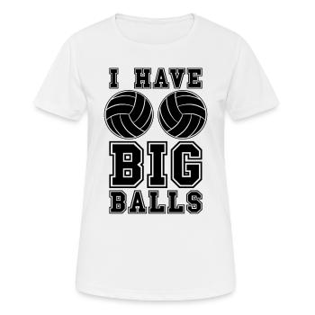 J’ai de grosses balles volley-ball ensemble joueur de volley-ball - T-shirt respirant Femme - blanc - Devant - AI Model Female 172 dark (172cm)
