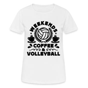 Week-ends Café & Plage Vacances Joueur de volley-ball - T-shirt respirant Femme - blanc - Devant - AI Model Female 172 dark (172cm)
