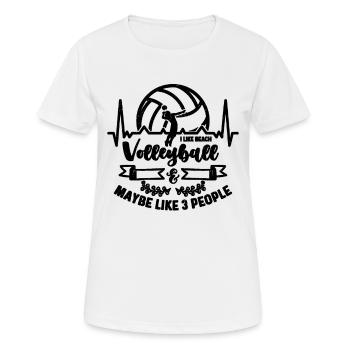 J’aime le volleyball de plage Amateur de volley-ball Joueur de volley-ball - T-shirt respirant Femme - blanc - Devant - AI Model Female 172 dark (172cm)