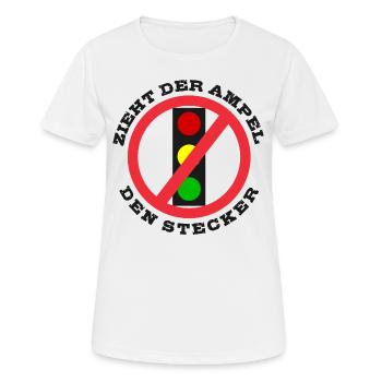 Zieht der Ampel den Stecker - Frauen T-Shirt atmungsaktiv - Weiß - Vorne - AI Model Female 172 dark (172cm)
