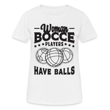 Women Bocce Players Have Balls Bocci Bocce Player - Women's Breathable T-Shirt - white - Front - AI Model Female 172 dark (172cm)