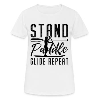 Stand Paddle Glide Répéter SUP Board Paddle Boarder - T-shirt respirant Femme - blanc - Devant - AI Model Female 172 dark (172cm)
