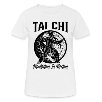 Tai Chi Méditation En Mouvement Tai Chi Amoureux Qigong - T-shirt respirant Femme - blanc - Devant - AI Model Female 172 dark (172cm)