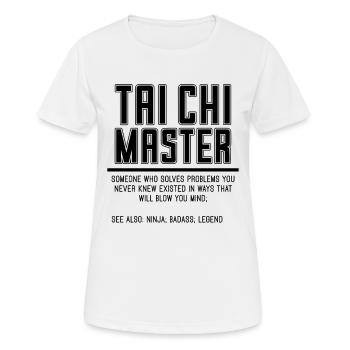 Maître de Tai Chi Quelqu’un qui résout le Tai Chi Chuan - T-shirt respirant Femme - blanc - Devant - AI Model Female 172 dark (172cm)