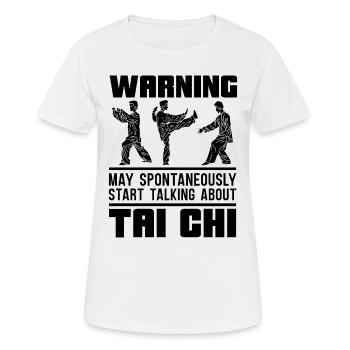 Avertissement peut spontanément Chi Chuan Tai Chi Lover - T-shirt respirant Femme - blanc - Devant - AI Model Female 172 dark (172cm)