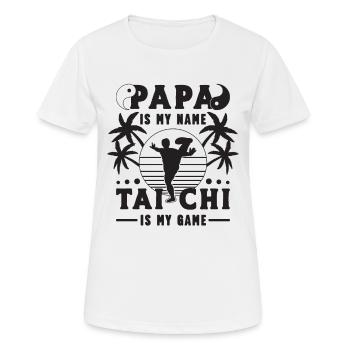 Papa est mon nom Tai Chi Méditation Amateur de Tai Chi - T-shirt respirant Femme - blanc - Devant - AI Model Female 172 dark (172cm)