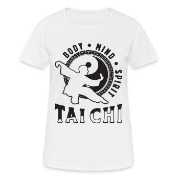 Corps Tai Chi Méditation Tai Chi Amoureux - T-shirt respirant Femme - blanc - Devant - AI Model Female 172 dark (172cm)