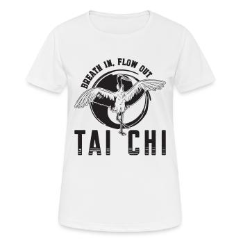 Breath In Flow Out Loves Tai Chi Chuan Meditation - T-shirt respirant Femme - blanc - Devant - AI Model Female 172 dark (172cm)