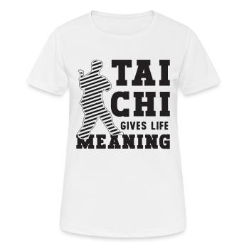 Le Tai Chi donne un sens à la vie Amoureux du Tai Chi - T-shirt respirant Femme - blanc - Devant - AI Model Female 172 dark (172cm)