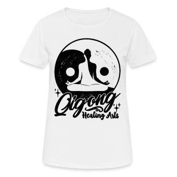 Arts de guérison du Qigong Yin Yang Chikung Qigong Lover - T-shirt respirant Femme - blanc - Devant - AI Model Female 172 dark (172cm)