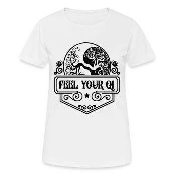 Sentez votre Qi Méditation Yin Yang Qigong Lover - T-shirt respirant Femme - blanc - Devant - AI Model Female 172 dark (172cm)