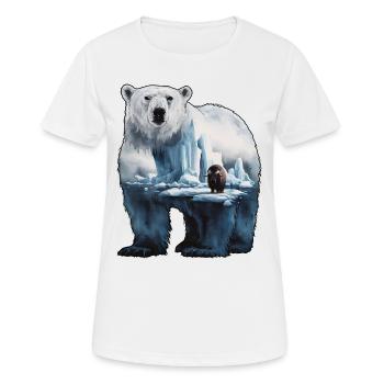 Majestic Polar Bear in the Arctic Art - Women's Breathable T-Shirt - white - Front - AI Model Female 172 dark (172cm)