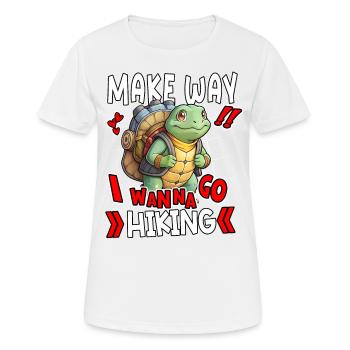 Make Way I Wanna Go Hiking Cute Turtle - Women's Breathable T-Shirt - white - Front - AI Model Female 172 dark (172cm)