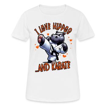 I Love Hippos and Karate Funny Martial Arts - Women's Breathable T-Shirt - white - Front - AI Model Female 172 dark (172cm)