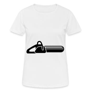 Icône d’icône de tronçonneuse - T-shirt respirant Femme - blanc - Devant - AI Model Female 172 dark (172cm)