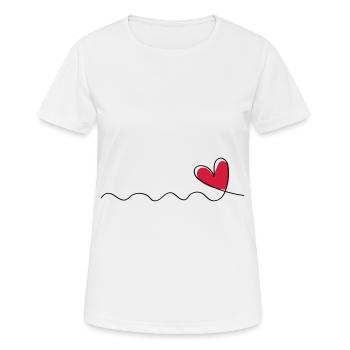 heart line - Women's Breathable T-Shirt - white - Front - AI Model Female 172 dark (172cm)