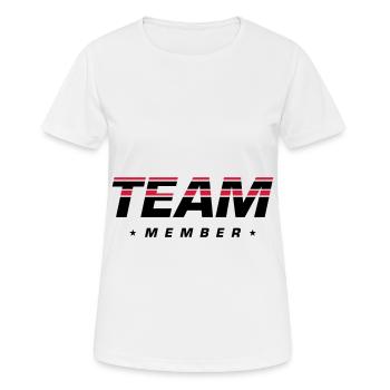 Membres de l’équipe - T-shirt respirant Femme - blanc - Devant - AI Model Female 172 dark (172cm)