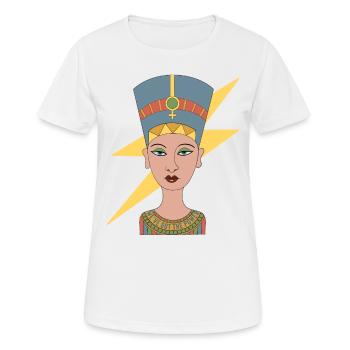 Nofretete Grafik Frauenpower - Frauen T-Shirt atmungsaktiv - Weiß - Vorne - AI Model Female 172 dark (172cm)