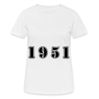 1951 anniversaire - T-shirt respirant Femme - blanc - Devant - AI Model Female 172 dark (172cm)