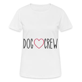 Dog Crew Herz - Frauen T-Shirt atmungsaktiv - Weiß - Vorne - AI Model Female 172 dark (172cm)