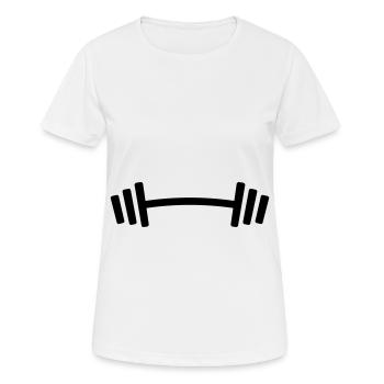 Hantel Gewichte Fitness - Frauen T-Shirt atmungsaktiv - Weiß - Vorne - AI Model Female 172 dark (172cm)
