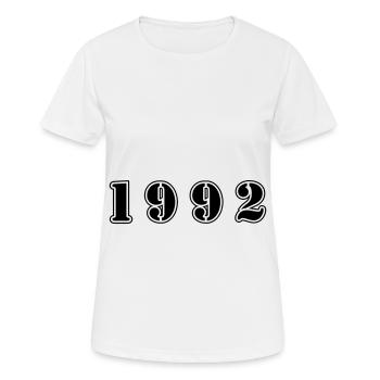 1992 year birthday - Women's Breathable T-Shirt - white - Front - AI Model Female 172 dark (172cm)