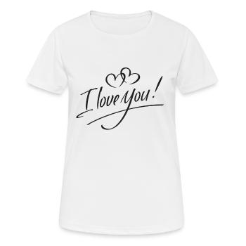 I love you - Women's Breathable T-Shirt - white - Front - AI Model Female 172 dark (172cm)