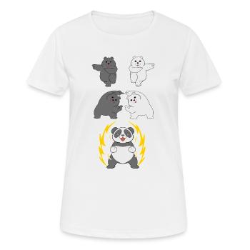 Panda Fusion Panda Ours Ours polaire cadeau ours noir - T-shirt respirant Femme - blanc - Devant - AI Model Female 172 dark (172cm)