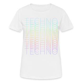 techno techno techno - Frauen T-Shirt atmungsaktiv - Weiß - Vorne - AI Model Female 172 dark (172cm)