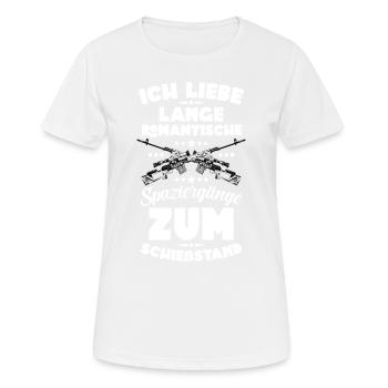 Schießstand Sportschütze Sportschützin Schießsport - Frauen T-Shirt atmungsaktiv - Weiß - Vorne - AI Model Female 172 dark (172cm)