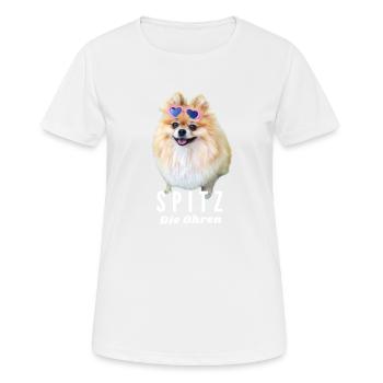 Lustiger Zwerg Spitz Hund Geschenke Süßer kleiner - Frauen T-Shirt atmungsaktiv - Weiß - Vorne - AI Model Female 172 dark (172cm)