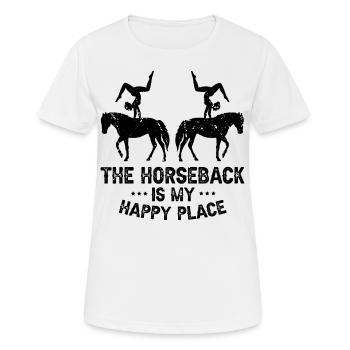 Conception acrobatique de voûte et cheval équestre - T-shirt respirant Femme - blanc - Devant - AI Model Female 172 dark (172cm)