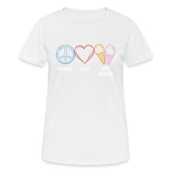 Friedensliebes-eiscreme-gelato-liebhaber - Frauen T-Shirt atmungsaktiv - Weiß - Vorne - AI Model Female 172 dark (172cm)