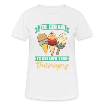 Crème glacée au lieu de thérapie Amateurs de crème glacée - T-shirt respirant Femme - blanc - Devant - AI Model Female 172 dark (172cm)