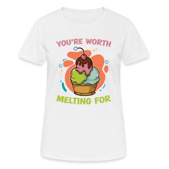 Es Lohnt Sich, Für Eiscreme-lover-eis Zu Schmelzen - Frauen T-Shirt atmungsaktiv - Weiß - Vorne - AI Model Female 172 dark (172cm)