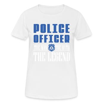 Polizist The Man The Myth Legend Cops - Frauen T-Shirt atmungsaktiv - Weiß - Vorne - AI Model Female 172 dark (172cm)