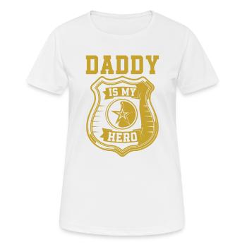 Papa Ist Mein Held Cops Polizist Papa - Frauen T-Shirt atmungsaktiv - Weiß - Vorne - AI Model Female 172 dark (172cm)
