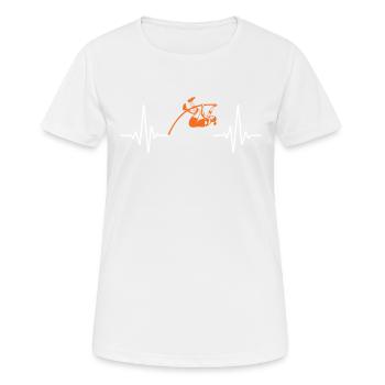 Stabhochsprung Heartbeat Stabhochsprung - Frauen T-Shirt atmungsaktiv - Weiß - Vorne - AI Model Female 172 dark (172cm)