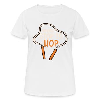 Never Stop To Hop Springseil Springseil - Frauen T-Shirt atmungsaktiv - Weiß - Vorne - AI Model Female 172 dark (172cm)
