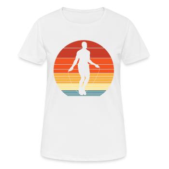 Retro Silhouette Springseil Mann Springseil - Frauen T-Shirt atmungsaktiv - Weiß - Vorne - AI Model Female 172 dark (172cm)