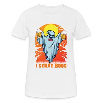 Served & Boos Waitress Waitress Server Halloween - Women's Breathable T-Shirt - white - Front - AI Model Female 172 dark (172cm)