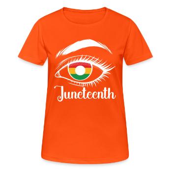 Juneteenth Histoire des Noirs Afro-Américains - T-shirt respirant Femme - orange néon - Devant - AI Model Female 172 dark (172cm)