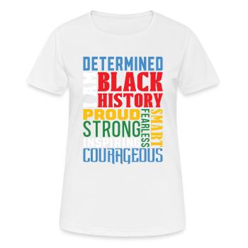 Afro-Américain déterminé des Noirs - T-shirt respirant Femme - blanc - Devant - AI Model Female 172 dark (172cm)