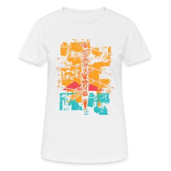 Paint Splatter Dragon Boat Racing Paddlers Drache - Women's Breathable T-Shirt - white - Front - AI Model Female 172 dark (172cm)