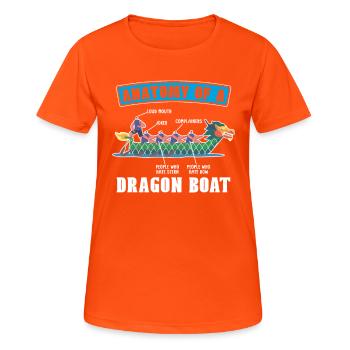 Anatomie d’une course de bateaux-dragons - T-shirt respirant Femme - orange néon - Devant - AI Model Female 172 dark (172cm)