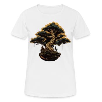 Bonsaï dans le noir - T-shirt respirant Femme - blanc - Devant - AI Model Female 172 dark (172cm)