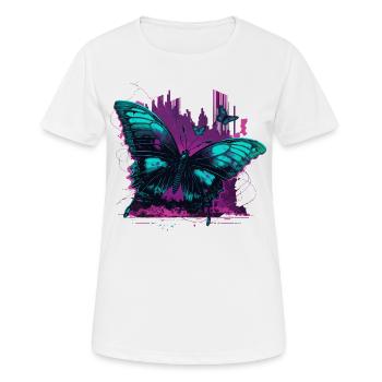 Symphonie surréaliste Butterfly - T-shirt respirant Femme - blanc - Devant - AI Model Female 172 dark (172cm)