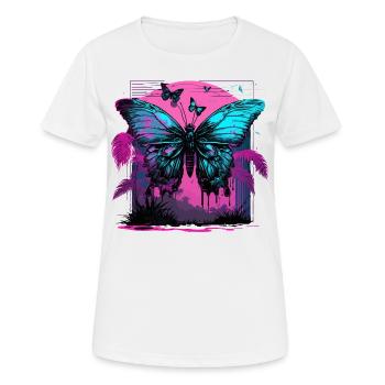 Nostalgische Transformation des Schmetterlings - Frauen T-Shirt atmungsaktiv - Weiß - Vorne - AI Model Female 172 dark (172cm)